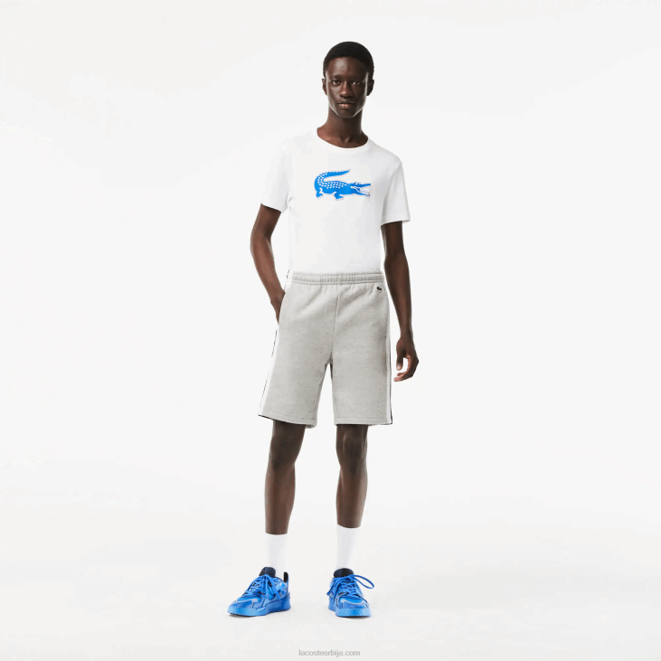 мушкарци Цолорблоцк шорц од брушеног флиса 8688455 сиво кине црно бело сј1 Lacoste