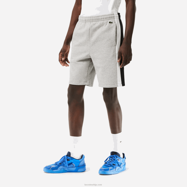 мушкарци Цолорблоцк шорц од брушеног флиса 8688455 сиво кине црно бело сј1 Lacoste