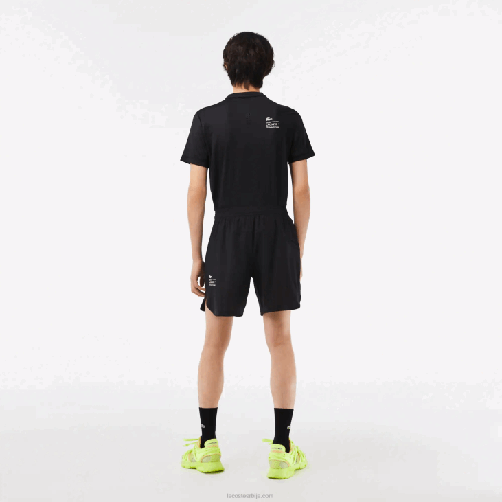 мушкарци Спорт цхецк стретцх мрежасте шортс 8688458 црна 8вм Lacoste