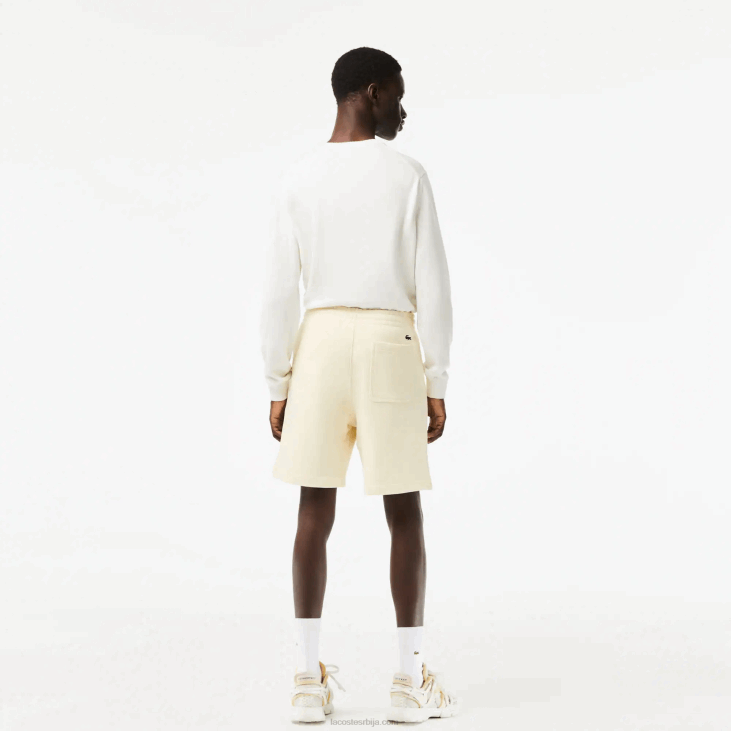 мушкарци шортс од нечетканог флиса од органског памука 8688486 вхите кфј Lacoste