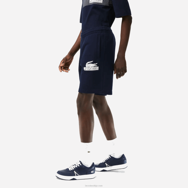 мушкарци шортс од нечетканог флиса од органског памука 8688487 тамноплава 166 Lacoste