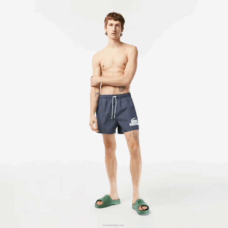 мушкарци купаће гаће од рециклираног полиестера 8688532 тамноплава бела кцх Lacoste