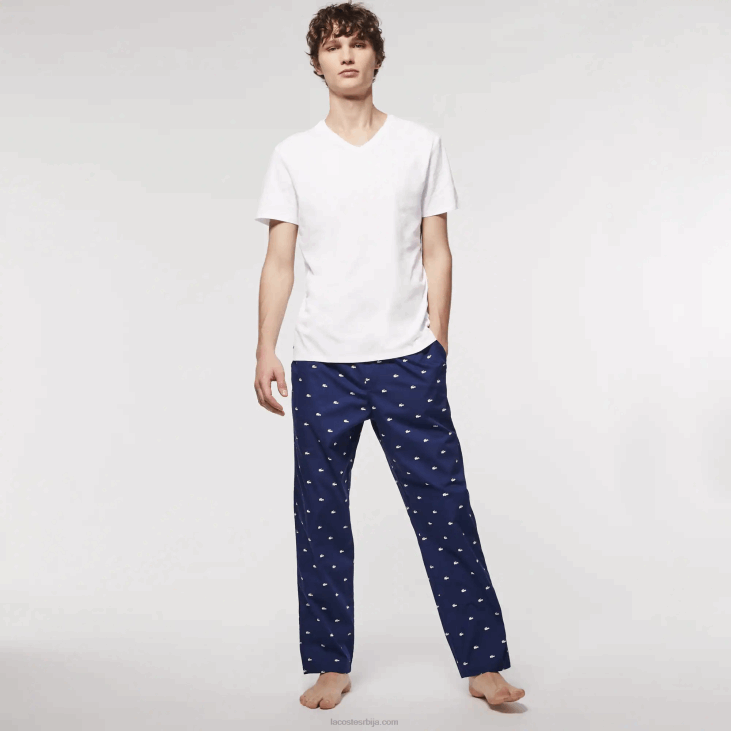 мушкарци памучна дневна мајица са в-изрезом 3 ком 86881335 бела 001 Lacoste