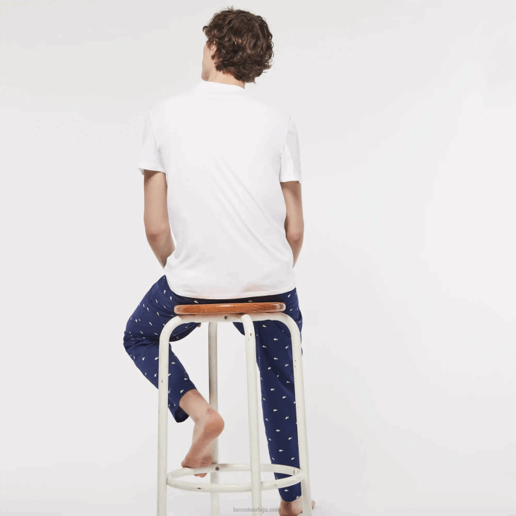 мушкарци памучна дневна мајица са в-изрезом 3 ком 86881335 бела 001 Lacoste