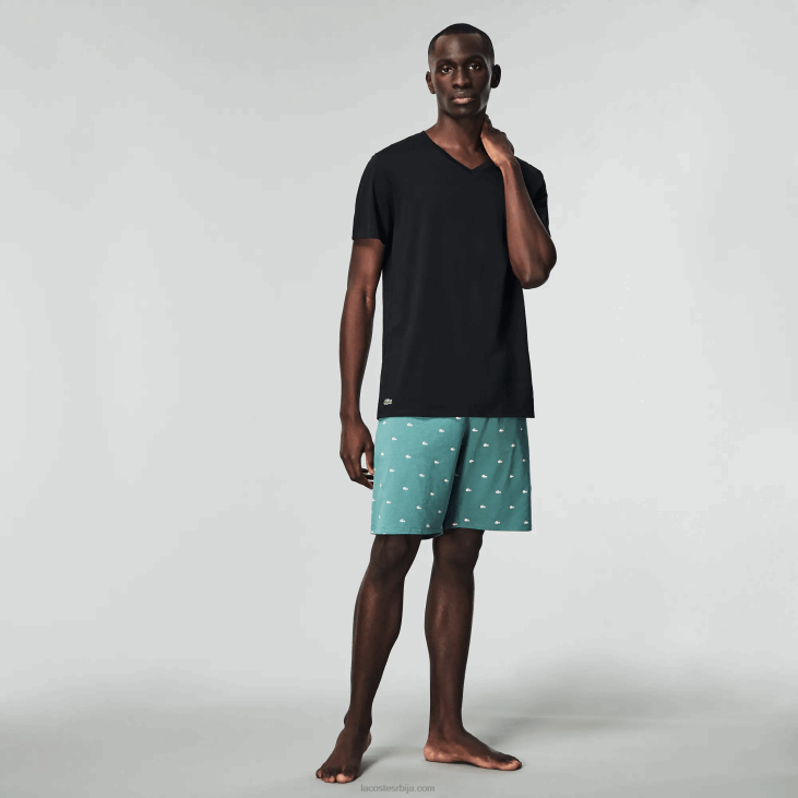 мушкарци памучна дневна мајица са в-изрезом 3 ком 86881336 црна 031 Lacoste