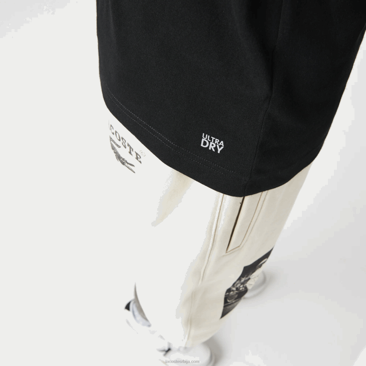 мушкарци спортска мајица од крокодила са 3д принтом од прозрачног дреса 8688161 црно бела 258 Lacoste