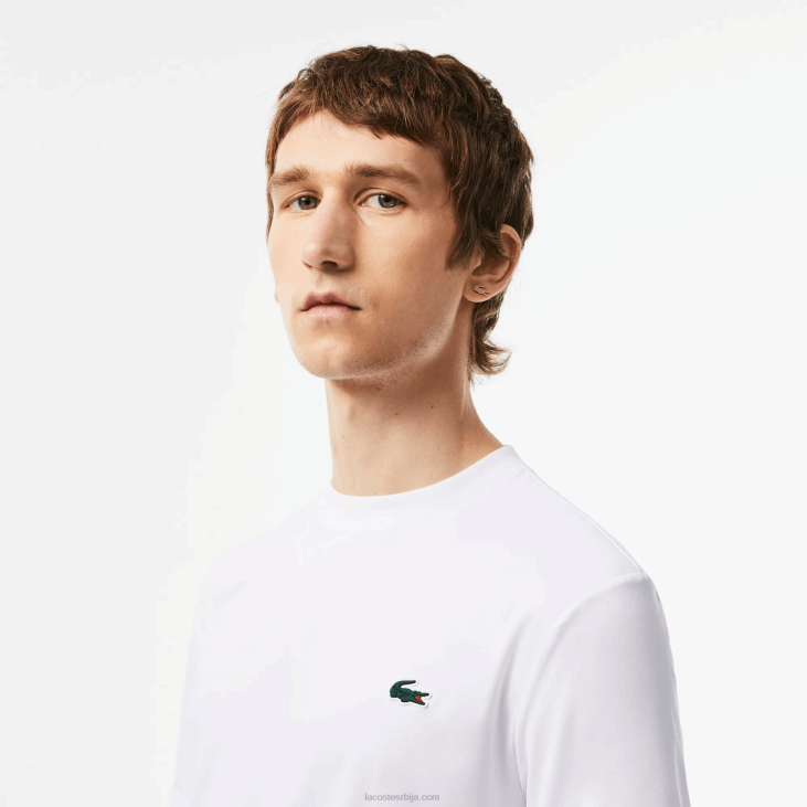мушкарци спортска мајица од растезљивог дреса слим фит 8688119 бела 001 Lacoste