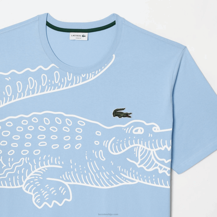 мушкарци широка памучна мајица - плус величина - висока 8688135 блуе хбп Lacoste