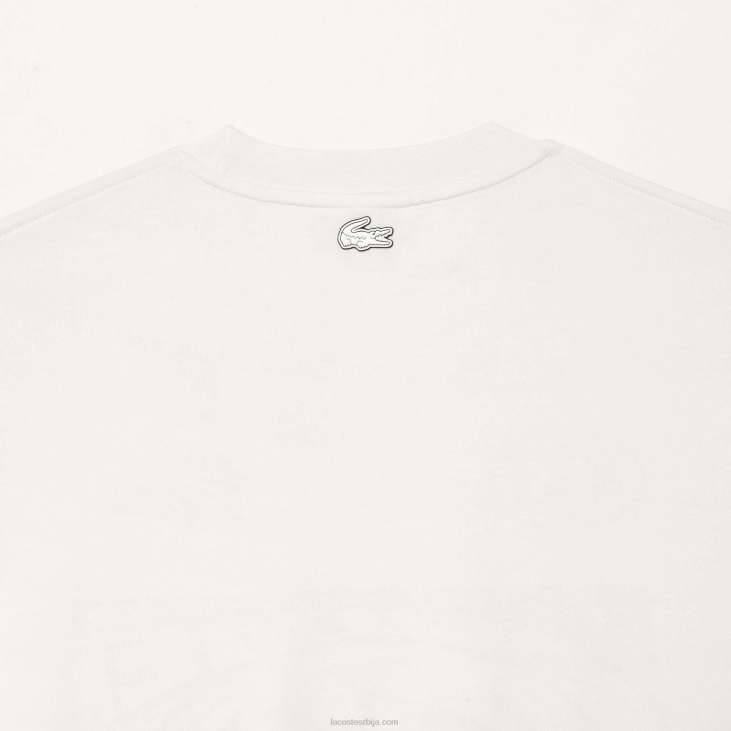 мушкарци слободна мајица са принтом од памучног дреса 8688144 бела 70в Lacoste