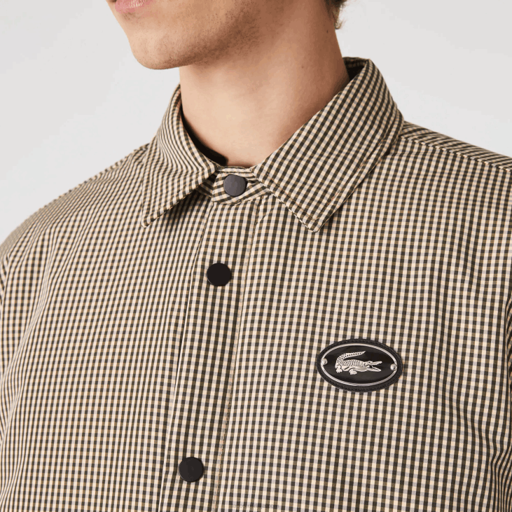 мушкарци Водоодбојна мајица са одштампаним чековима 86881549 беж тамноплава каки зелена 87е Lacoste