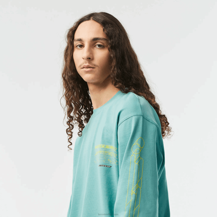 мушкарци слободна мајица од памучног дреса дугих рукава 8688177 зелено 3а4 Lacoste