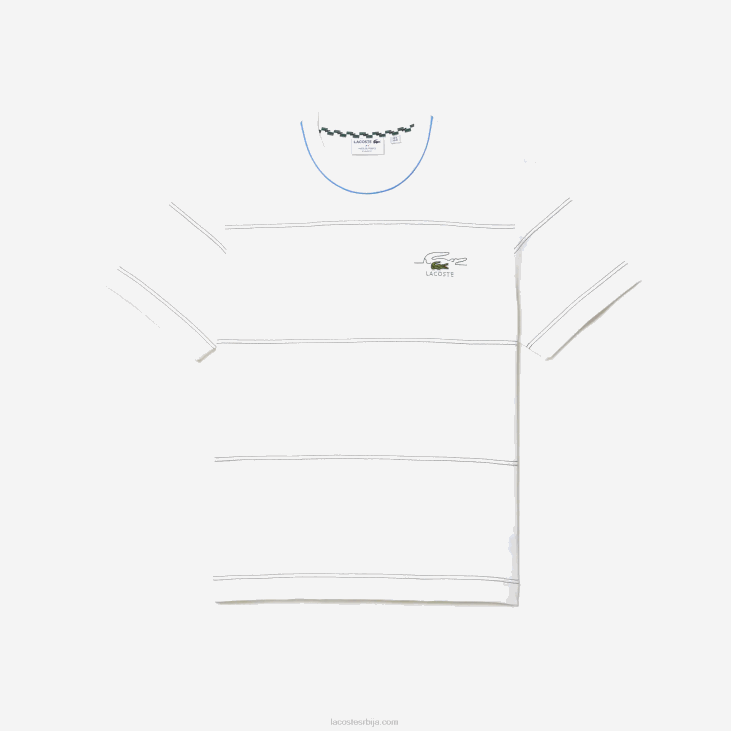 мушкарци мајица са тракама од органског памука 8688182 бела 70в Lacoste
