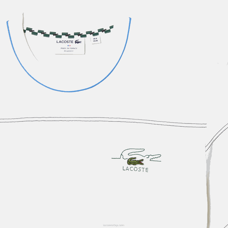 мушкарци мајица са тракама од органског памука 8688182 бела 70в Lacoste