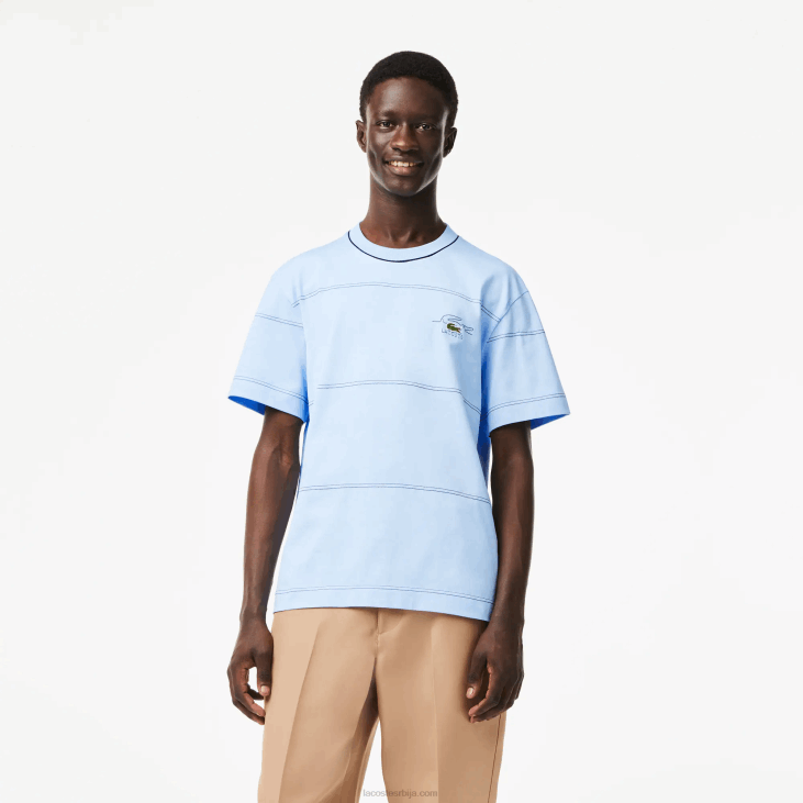 мушкарци мајица са тракама од органског памука 8688183 блуе хбп Lacoste