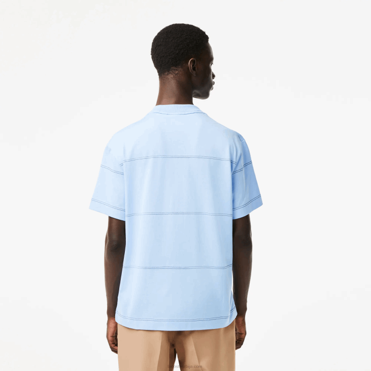 мушкарци мајица са тракама од органског памука 8688183 блуе хбп Lacoste