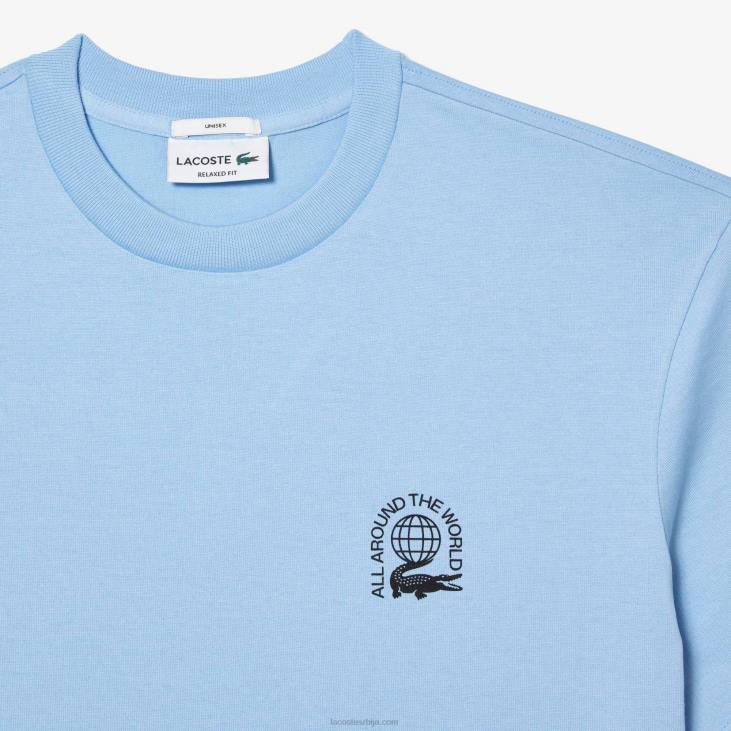 мушкарци опуштена мајица од органског памука 8688225 блуе хбп Lacoste