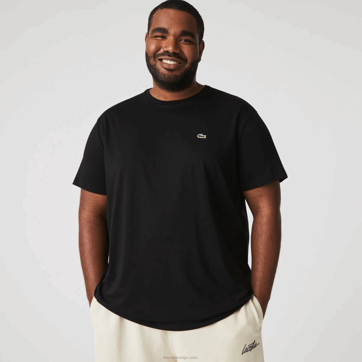 мушкарци мајица од пима памучног дреса са округлим изрезом 868837 црна 031 Lacoste