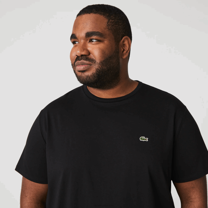 мушкарци мајица од пима памучног дреса са округлим изрезом 868837 црна 031 Lacoste