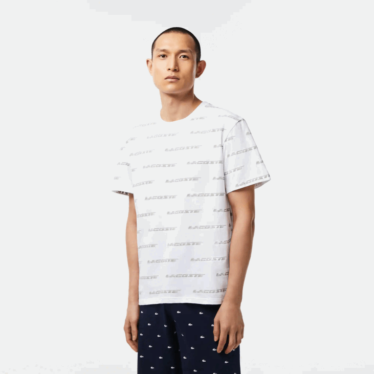 мушкарци мајица са логом од памучног дреса 8688502 бели каки зелени ги8 Lacoste