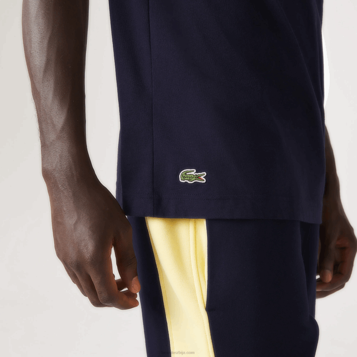 мушкарци мајица стандардног кроја са крокодилским принтом 8688571 тамноплава 166 Lacoste