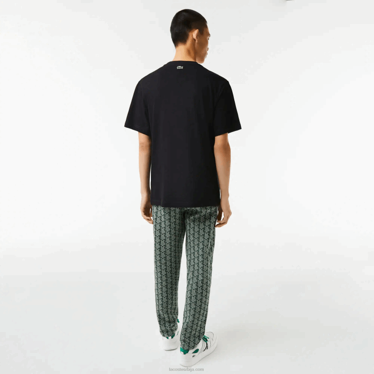 мушкарци мајица са монограмом стандардног кроја 8688578 црна 031 Lacoste