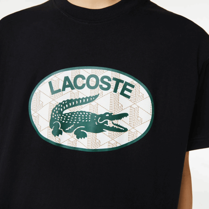 мушкарци мајица са монограмом стандардног кроја 8688578 црна 031 Lacoste