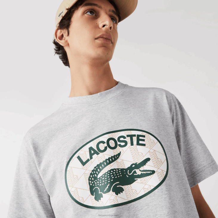 мушкарци мајица са монограмом стандардног кроја 8688579 сиви кине цца Lacoste