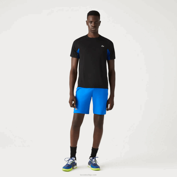 мушкарци спортска ултра-сува тениска мајица са колор блоковима 8688585 плава црна и2е Lacoste