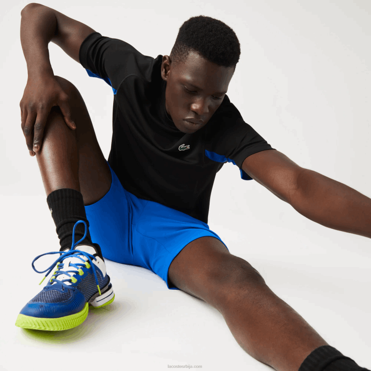 мушкарци спортска ултра-сува тениска мајица са колор блоковима 8688585 плава црна и2е Lacoste