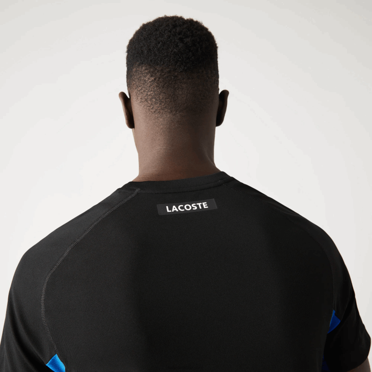 мушкарци спортска ултра-сува тениска мајица са колор блоковима 8688585 плава црна и2е Lacoste