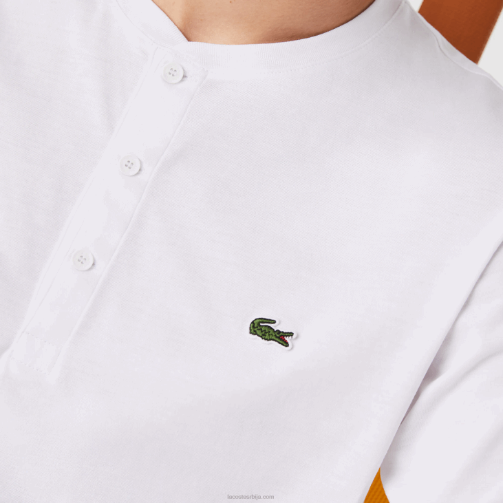 мушкарци хенлеи изрез пима памучна мајица од дреса 8688589 бела 001 Lacoste