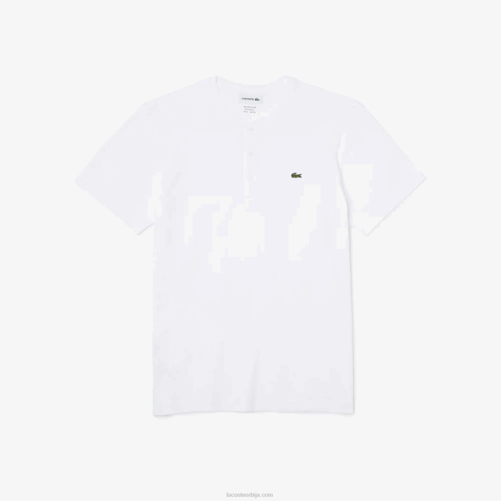 мушкарци хенлеи изрез пима памучна мајица од дреса 8688589 бела 001 Lacoste
