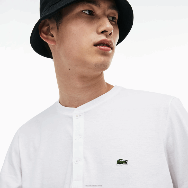 мушкарци хенлеи изрез пима памучна мајица од дреса 8688589 бела 001 Lacoste