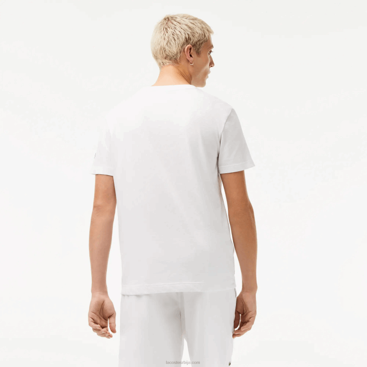 мушкарци спорт к новак ђоковић мајица са принтом 8688603 бела 001 Lacoste