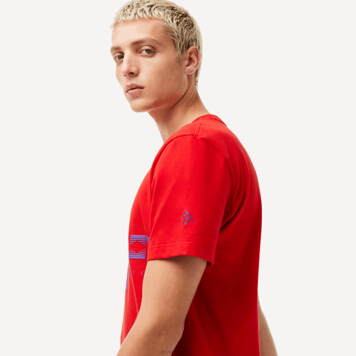 мушкарци спорт к новак ђоковић мајица са принтом 8688604 црвена 240 Lacoste