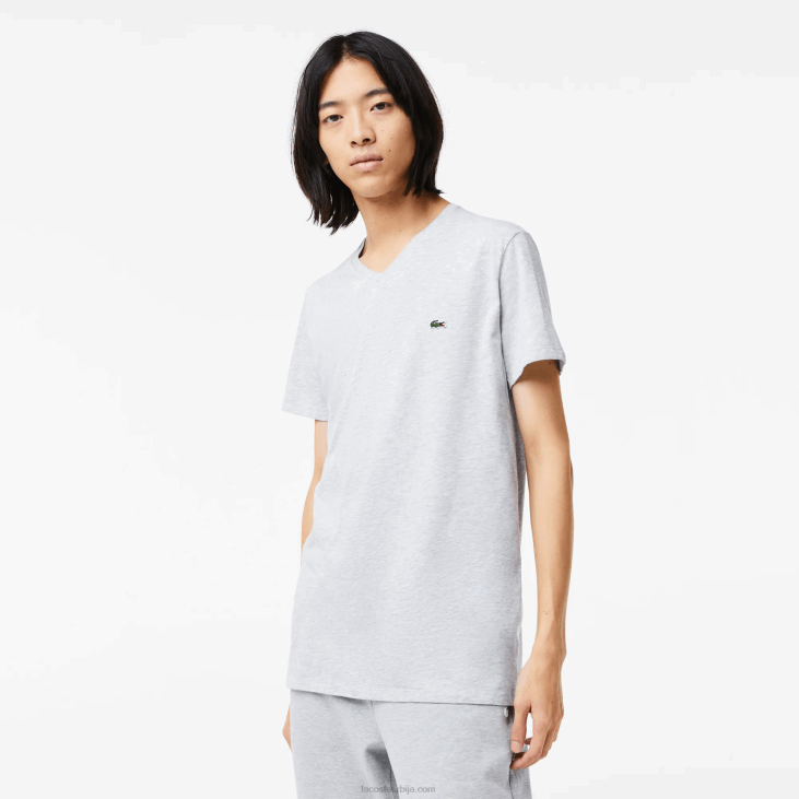 мушкарци Пима мајица од памучног дреса с в-изрезом 8688614 сиви кине цца Lacoste
