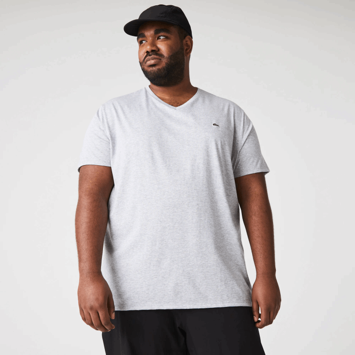 мушкарци Пима мајица од памучног дреса с в-изрезом 8688614 сиви кине цца Lacoste