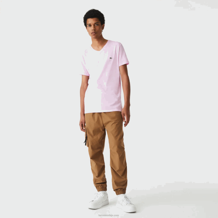 мушкарци Пима мајица од памучног дреса с в-изрезом 8688615 розе з4х Lacoste