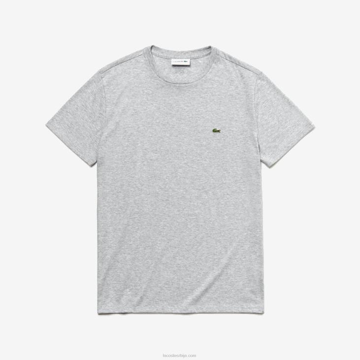 мушкарци мајица од пима памучног дреса са округлим изрезом 8688619 сиви кине цца Lacoste