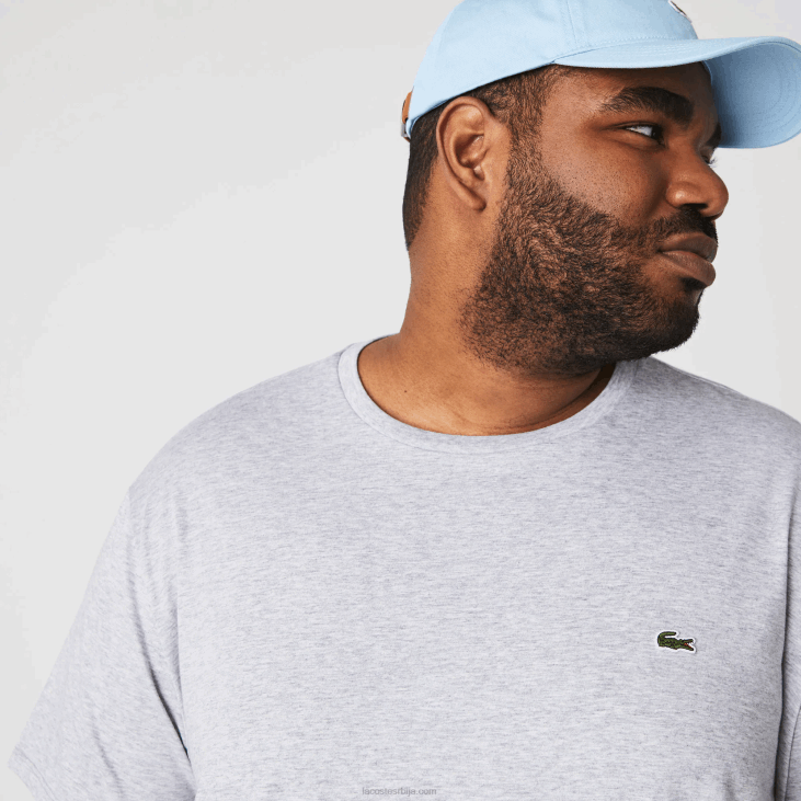 мушкарци мајица од пима памучног дреса са округлим изрезом 8688619 сиви кине цца Lacoste
