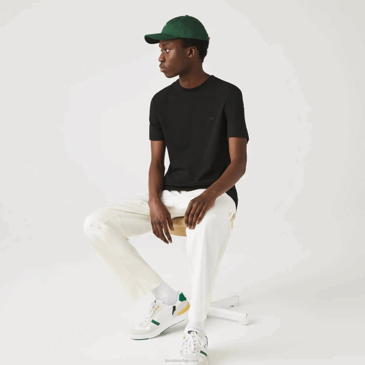 мушкарци Мајица од органског памука са округлим изрезом 8688640 црна 031 Lacoste