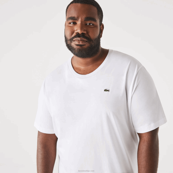 мушкарци кл мајица од памучног дреса нормалног кроја 8688651 бела 001 Lacoste