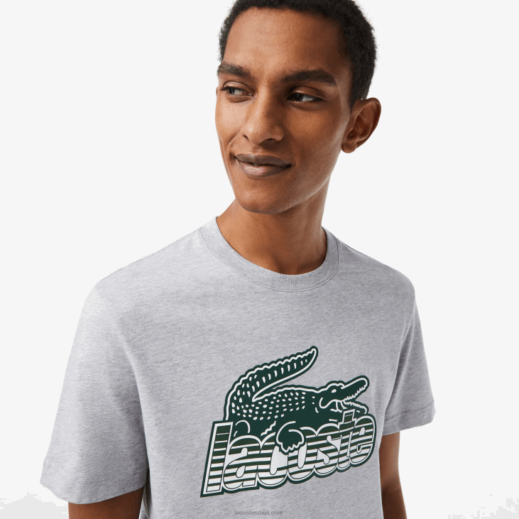 мушкарци мајица са принтом памучног дреса 868866 сиви кине цца Lacoste
