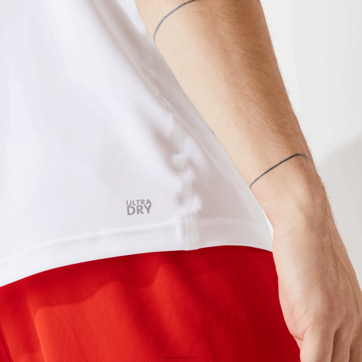 мушкарци спортска прозрачна пике мајица 8688671 бела 001 Lacoste