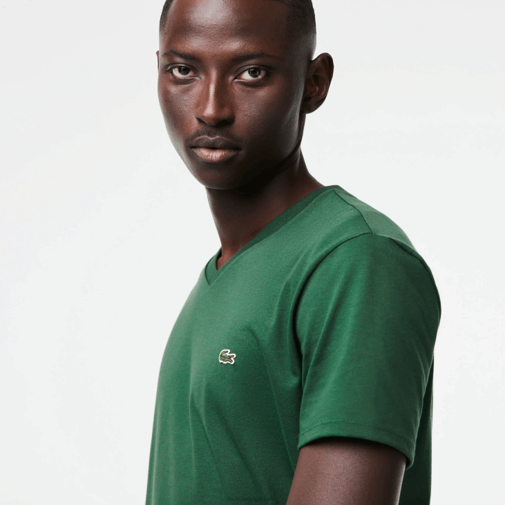 мушкарци Пима мајица од памучног дреса с в-изрезом 8688679 зелена 132 Lacoste