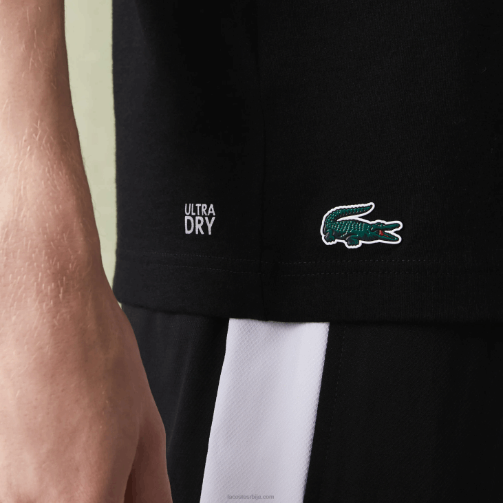 мушкарци спортска тениска мајица са крокодилским принтом 8688682 црна 031 Lacoste