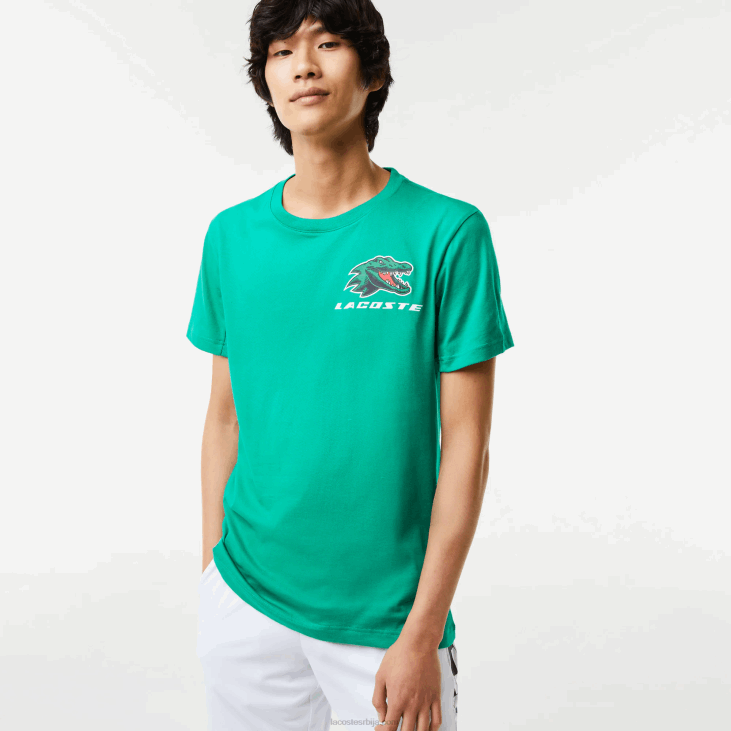 мушкарци спортска тениска мајица са крокодилским принтом 8688683 зелена хд2 Lacoste