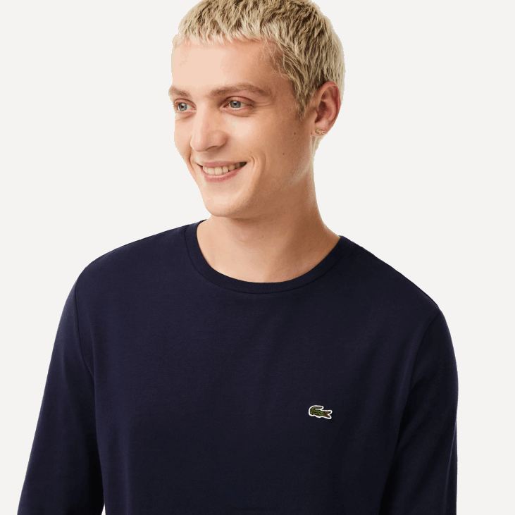 мушкарци мајица од пима памучног дреса са округлим изрезом 8688688 тамноплава 166 Lacoste