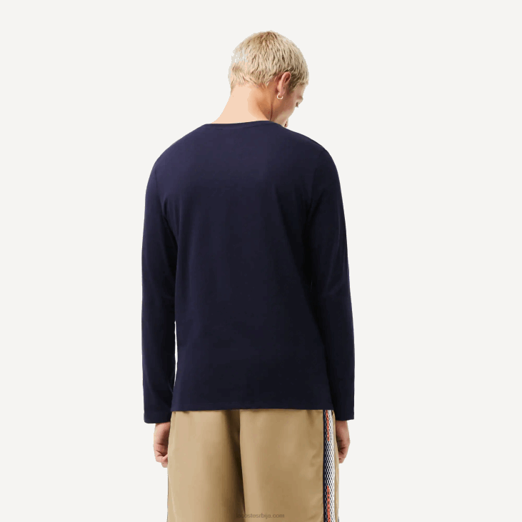 мушкарци мајица од пима памучног дреса са округлим изрезом 8688688 тамноплава 166 Lacoste