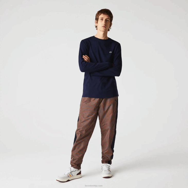 мушкарци мајица од пима памучног дреса са округлим изрезом 8688688 тамноплава 166 Lacoste